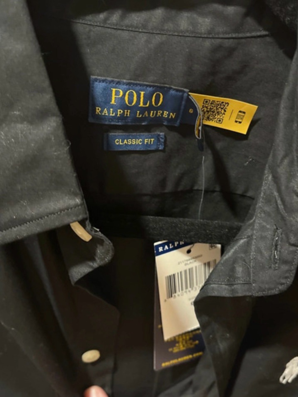 Polo by Ralph Lauren Black Button-Down Shirt with White Pony - Picture 4 of 5